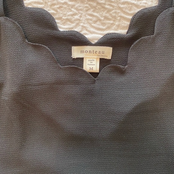 Monteau Black Scalloped Off The Shoulder Blouse - Picture 6 of 7